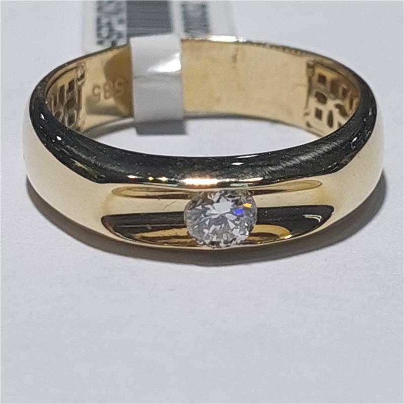 0,22 ct Diamond 14 K Yellow Gold Ring 3,40 gr