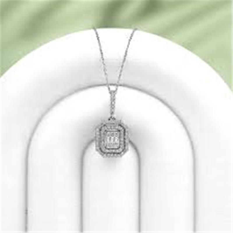 0.78 ct Diamond 14 K White Gold Necklace 2.60 gr