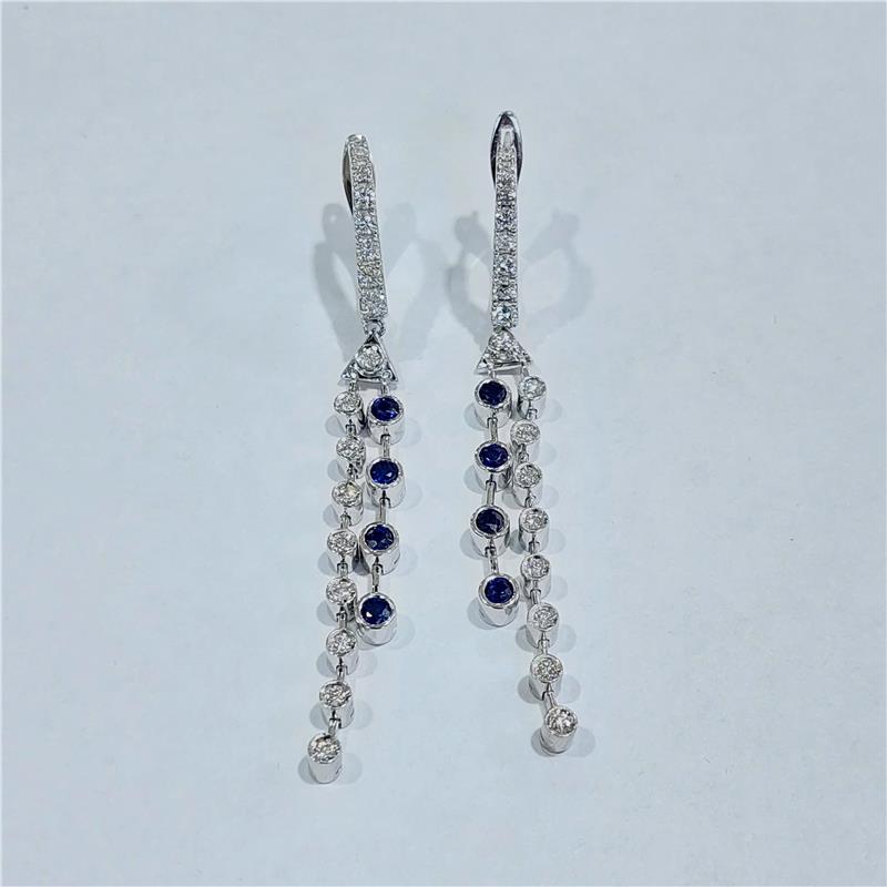 0,84 Карат Бриллиант 18 K Белое Золото Серьги 11,38 гр