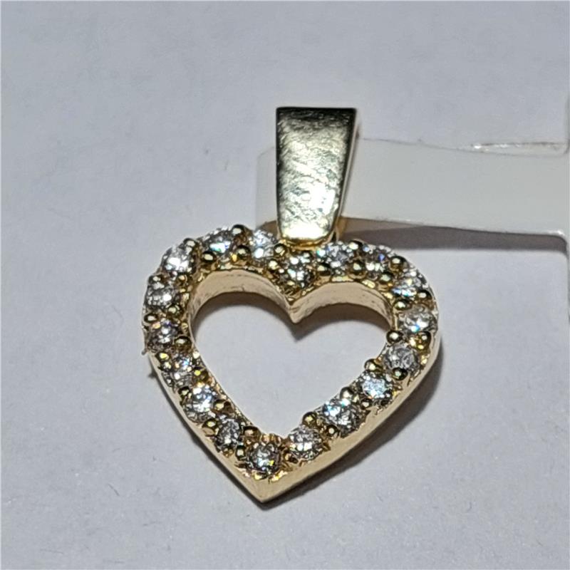 0,18 ct Diamond 14 K Yellow Gold Necklace 0,60 gr