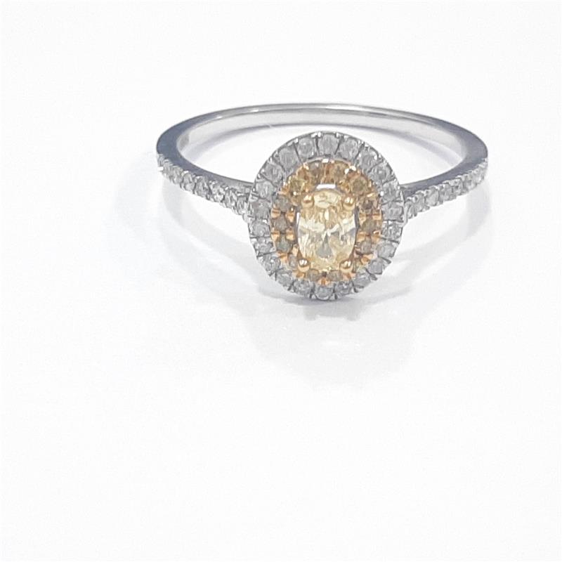 0,82 ct Diamond 14 K Gold Ring 1.96 gr