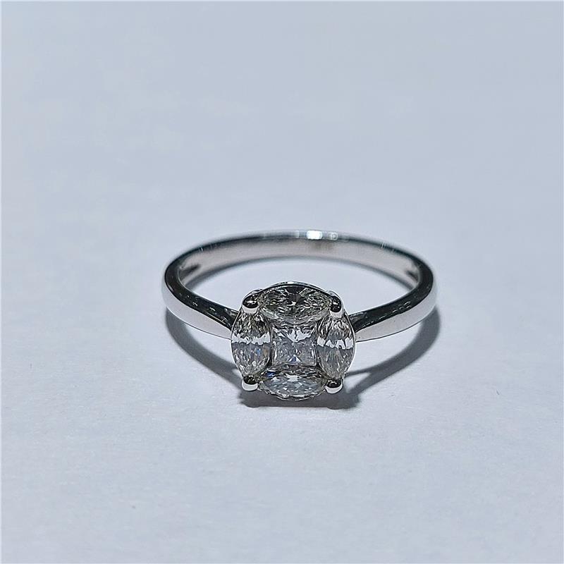 0,70 ct Diamond 18 K White Gold Ring 2,52 gr