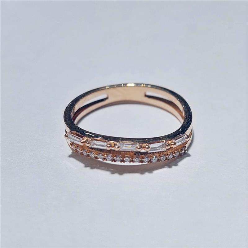 0,25 ct Diamond 14 K Rose Gold Ring 2,55 gr