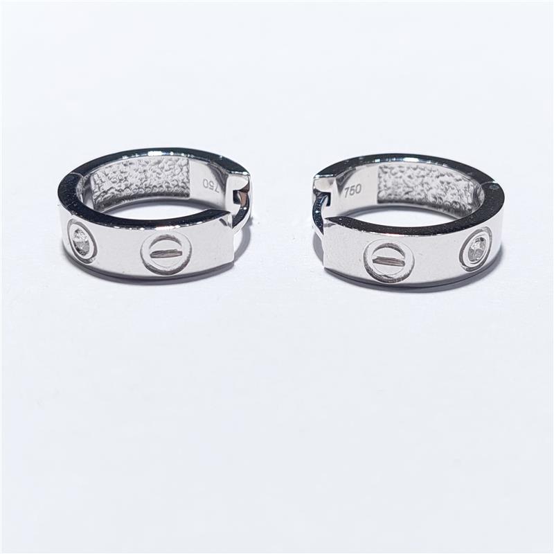 0.10 Карат Бриллиант 18 K Белое Золото Серьги 7.82 гр