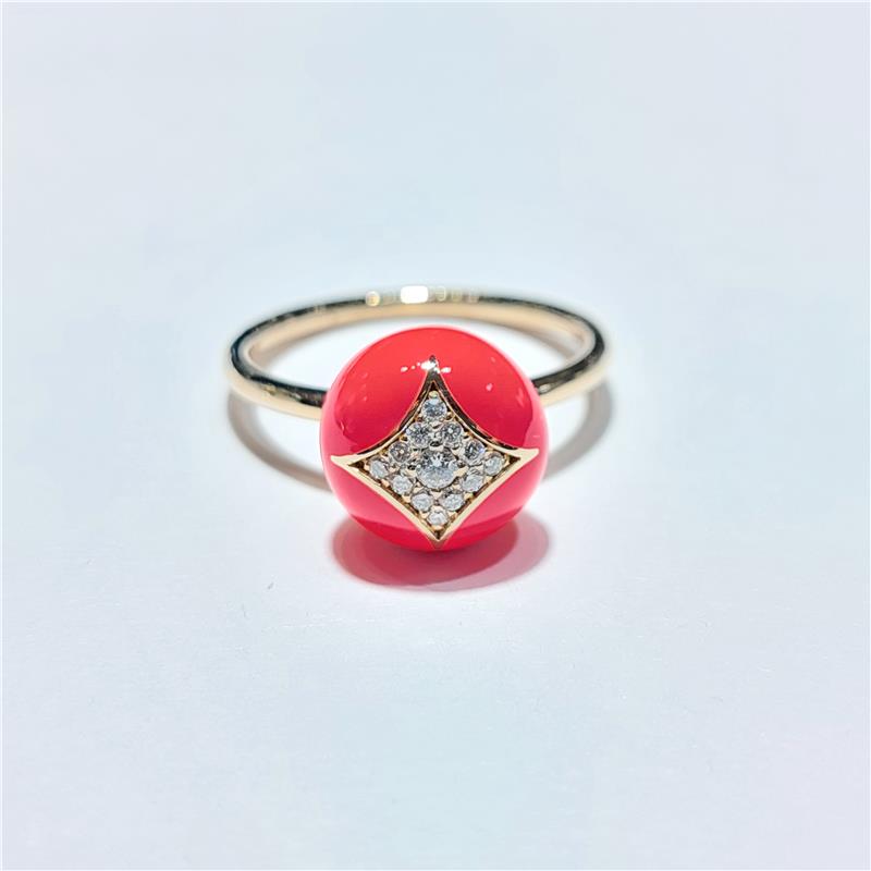 0,13 ct Diamond 18 K Rose Gold Ring 4,26 gr