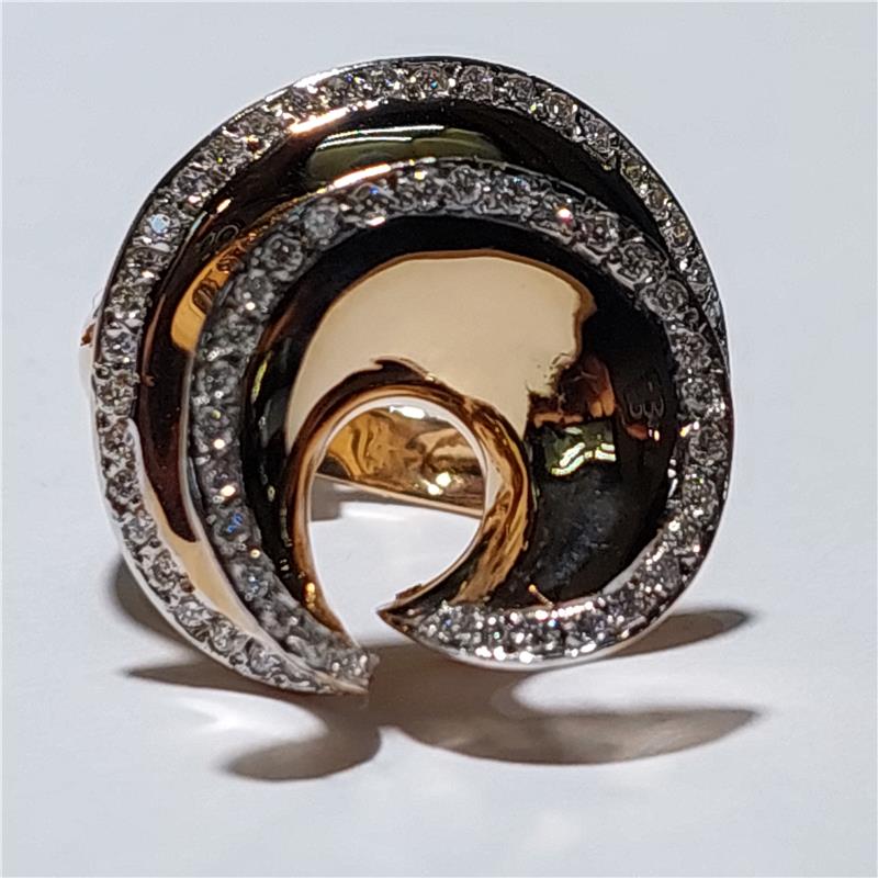0,72 ct Diamond 14 K Rose Gold Ring 7,37 gr