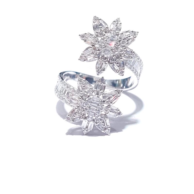 1.42 ct Diamond 18 K White Gold Ring 5.95 gr