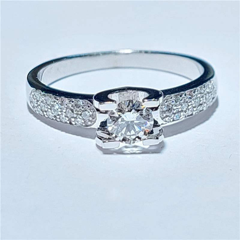 0,55 ct Diamond 18 K White Gold Ring 3,33 gr