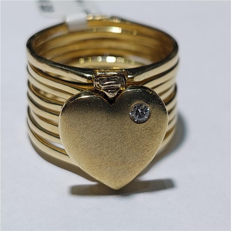 0,05 ct Diamond 14 K Yellow Gold Ring 15,25 gr