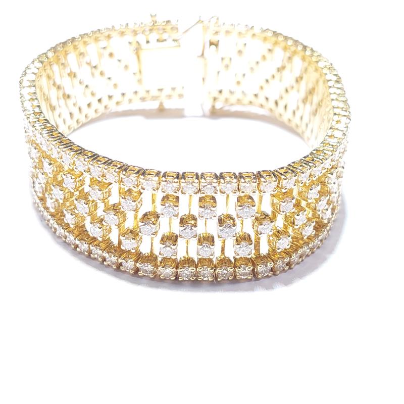 15.54 ct Diamond 18 K Yellow Gold Bracelet 62.74 gr