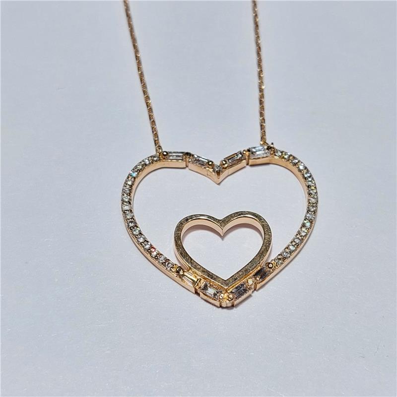 0,48 ct Diamond 14 K Rose Gold Necklace 3,71 gr
