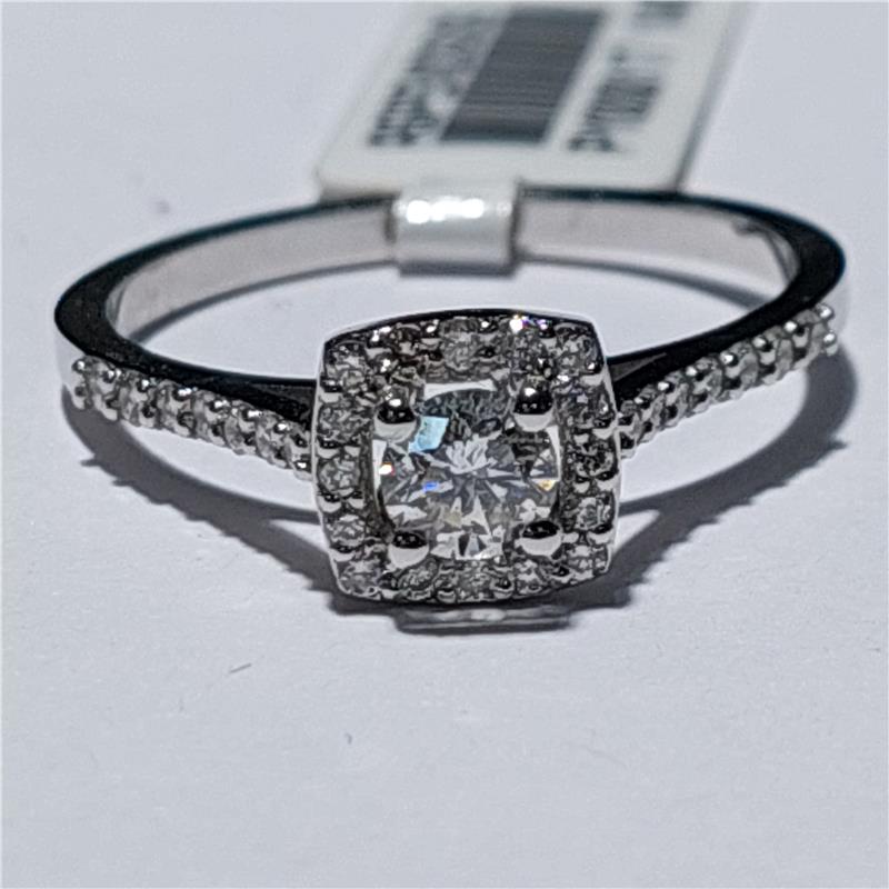 0,61 ct Diamond 14 K White Gold Ring 2,06 gr