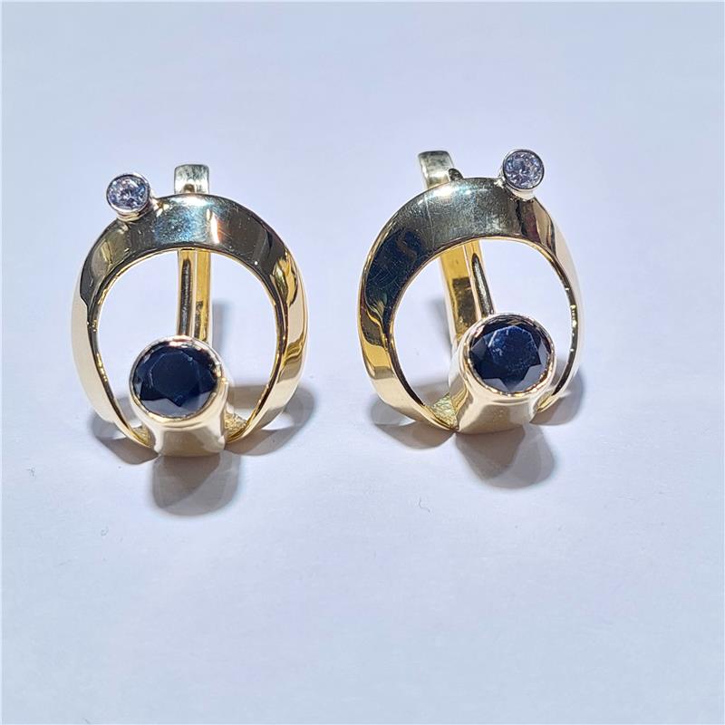 1,67 Карат Бриллиант 18 K Желтое Золото Серьги 7,88 гр