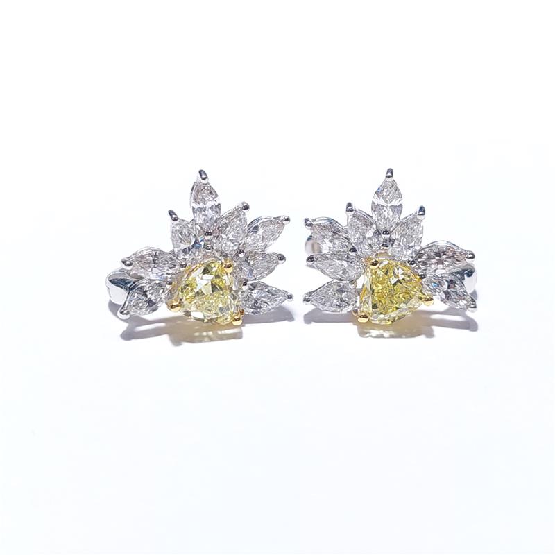 2.99 Карат Бриллиант 18 K Gold Серьги 4.09 гр