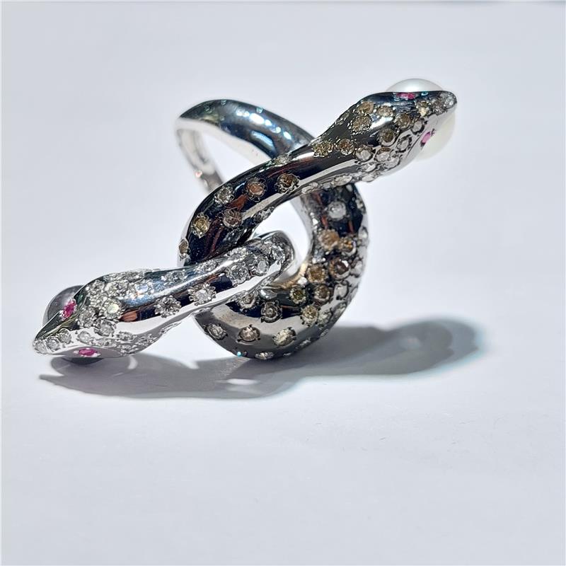 2,13 ct Diamond 14 K White Gold Ring 13,23 gr