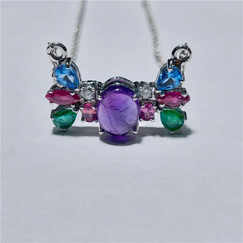 0,10 ct Diamond 18 K White Gold Necklace 6,62 gr