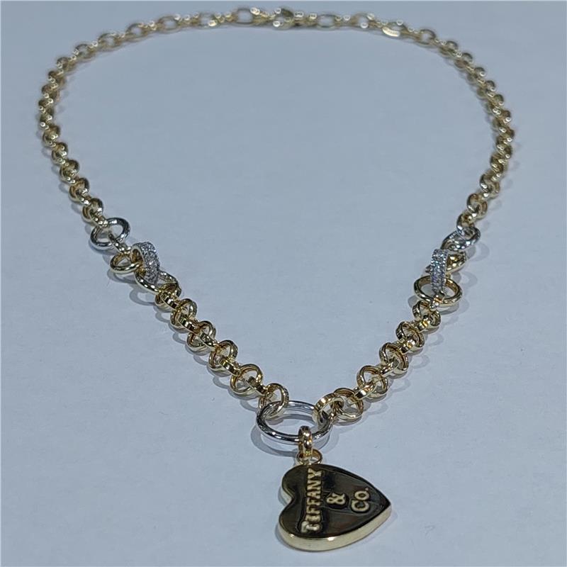 0,40 ct Diamond 14 K Gold Necklace 13,15 gr