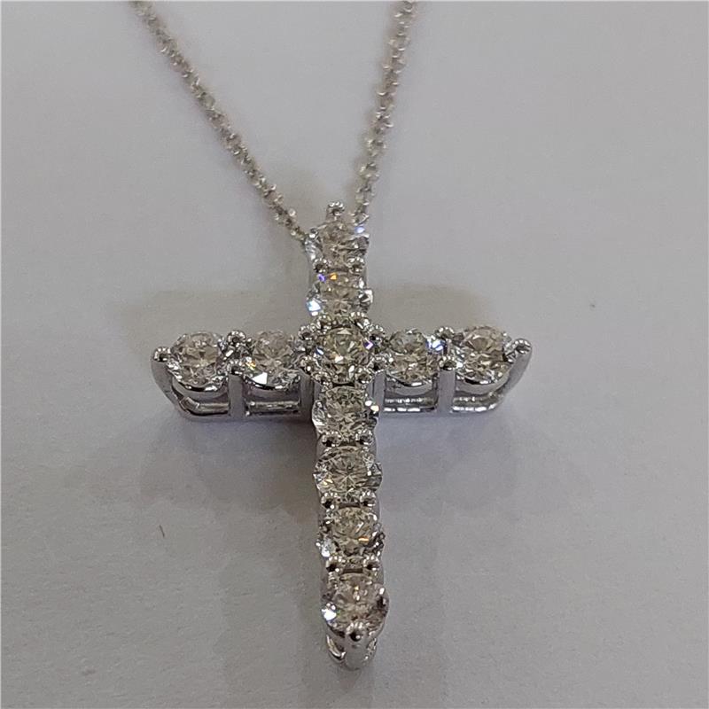 2.75 ct Diamond 18 K White Gold Necklace 6.78 gr