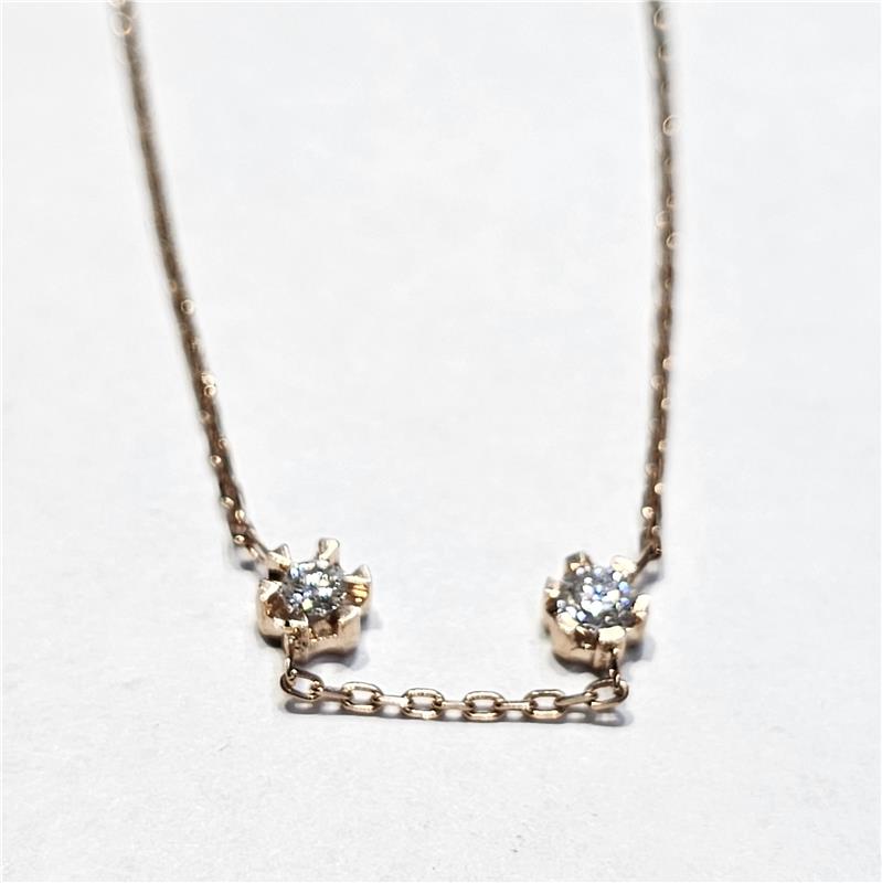 0.31 ct Diamond 14 K Rose Gold Necklace 3.31 gr