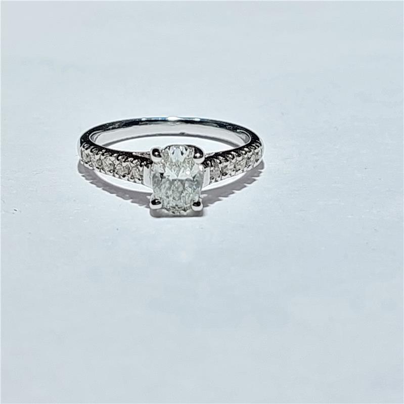 0.88 ct Diamond 18 K White Gold Ring 3.59 gr