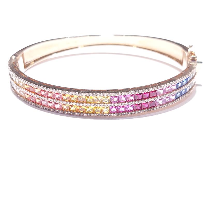 1.05 ct Diamond 14 K Rose Gold Bracelet 24.40 gr