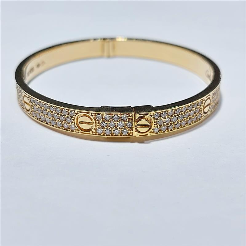 3,24 ct Diamond 18 K Yellow Gold Bracelet 30,37 gr