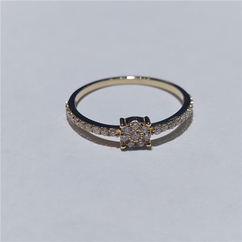 0,26 ct Diamond 14 K Yellow Gold Ring 1,28 gr