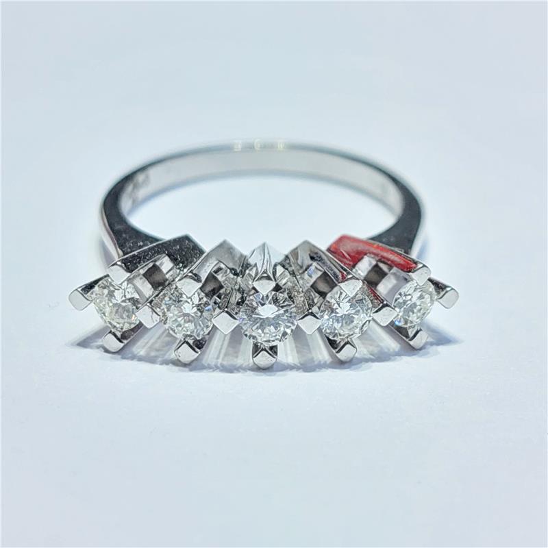 0.50 ct Diamond 14 K White Gold Ring 3.53 gr