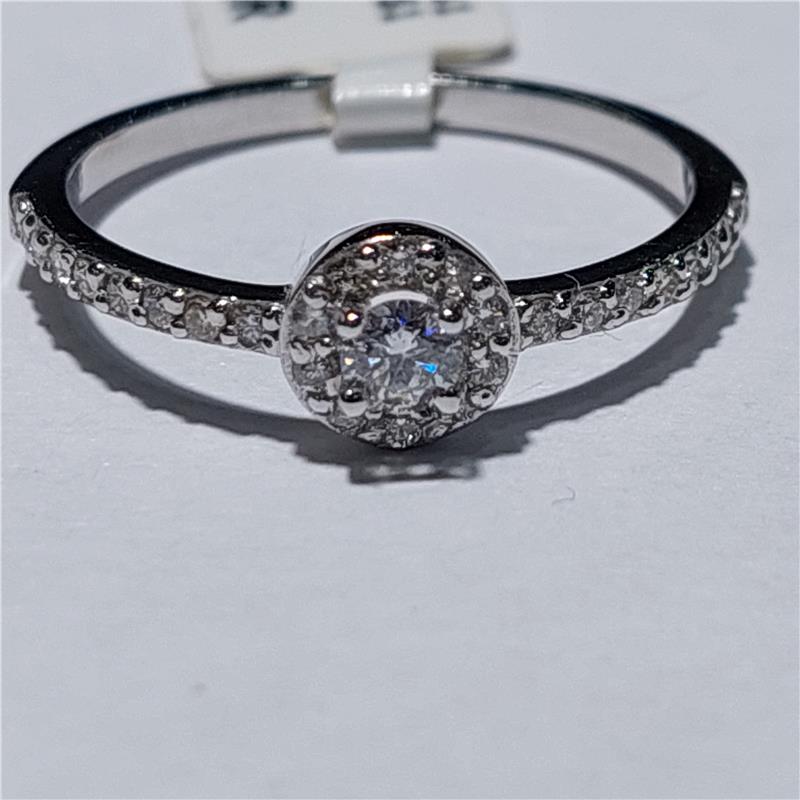 0,39 ct Diamond 14 K White Gold Ring 1,75 gr