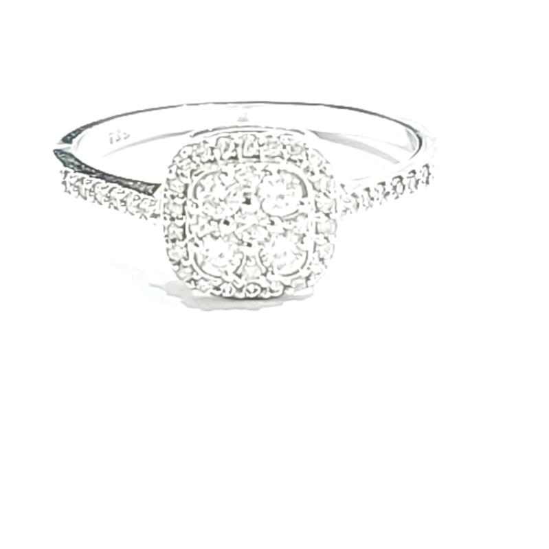 0.38 ct Diamond 14 K White Gold Ring 2.34 gr