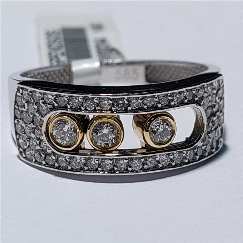 0,79 ct ct Diamond 14 K Gold Ring 9 gr