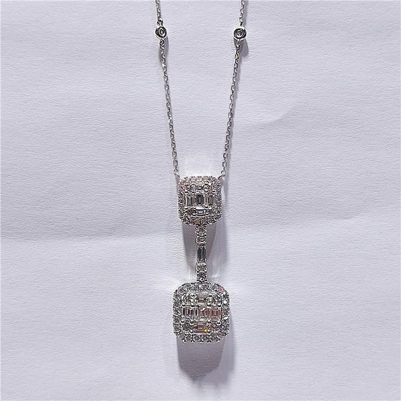 1,50 ct Diamond 18 K White Gold Necklace 4,55 gr