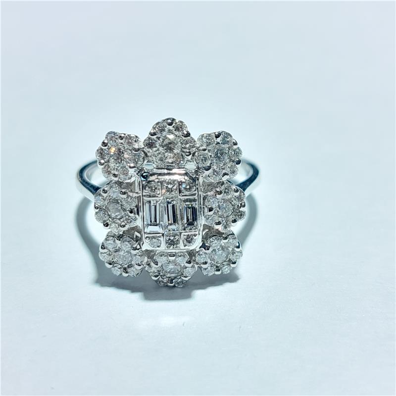 0,97 ct Diamond 18 K White Gold Ring 5,26 gr