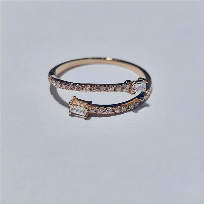 0,25 ct Diamond 14 K Rose Gold Ring 1,36 gr