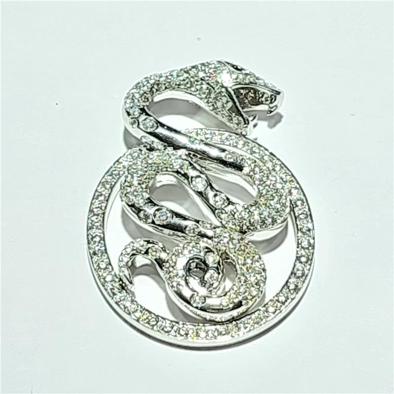 2.91 ct Diamond 18 K White Gold Necklace 20.23 gr