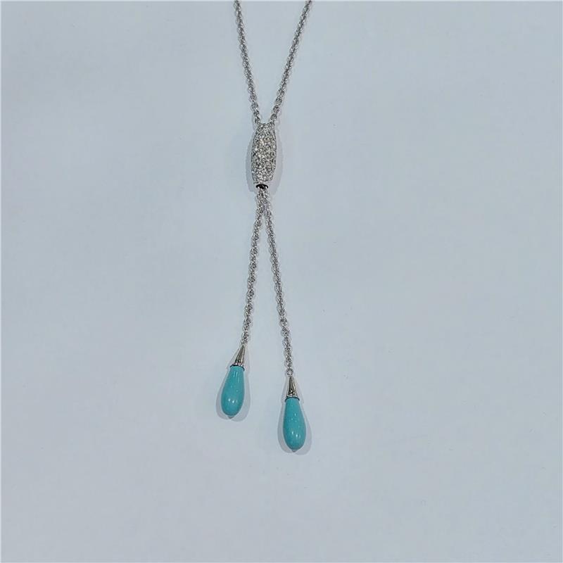 0,51 ct Diamond 18 K White Gold Necklace 6,14 gr