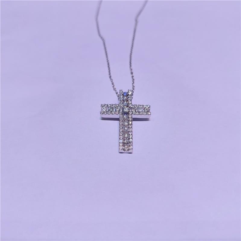 0.97 ct Diamond 18 K White Gold Necklace 5.82 gr