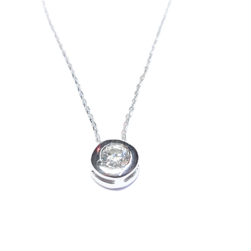 0.24 ct Diamond 18 K White Gold Necklace 1.63 gr