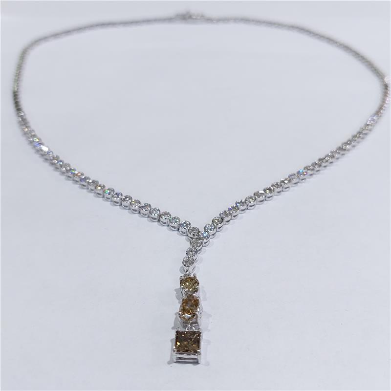 6,65 ct Diamond 18 K White Gold Necklace 24,49 gr