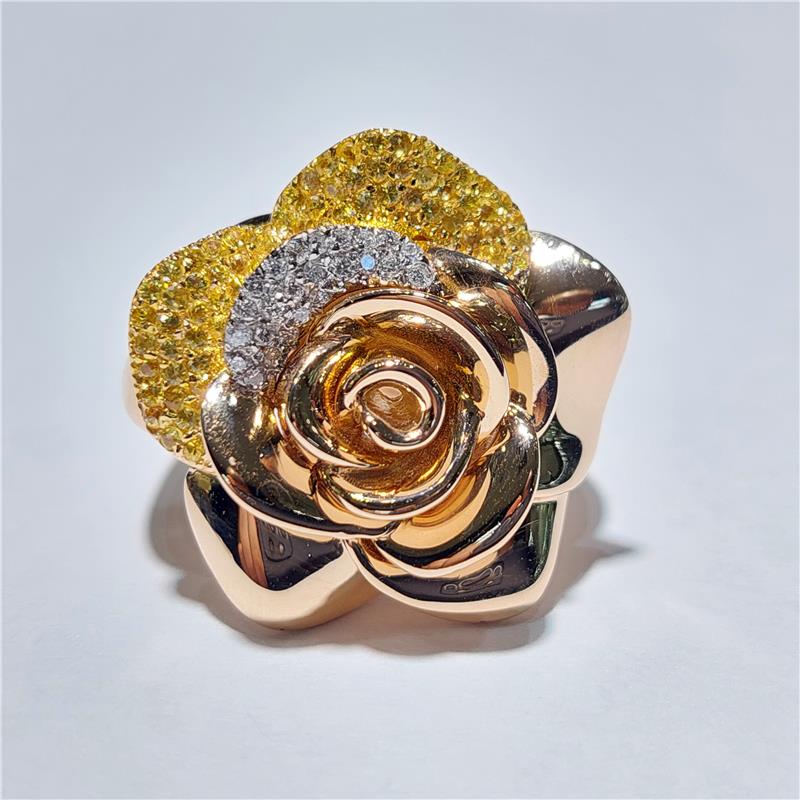 0,18 ct Diamond 14 K Rose Gold Ring 11,37 gr