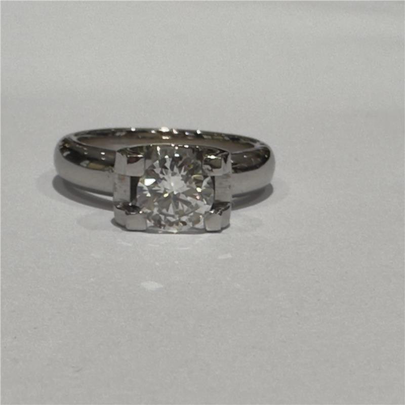 1.01 ct Diamond 18 K White Gold Ring 8.59 gr
