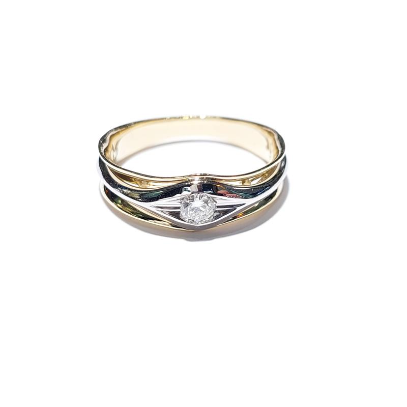 0.14 ct Diamond 14 K Gold Ring 2.69 gr