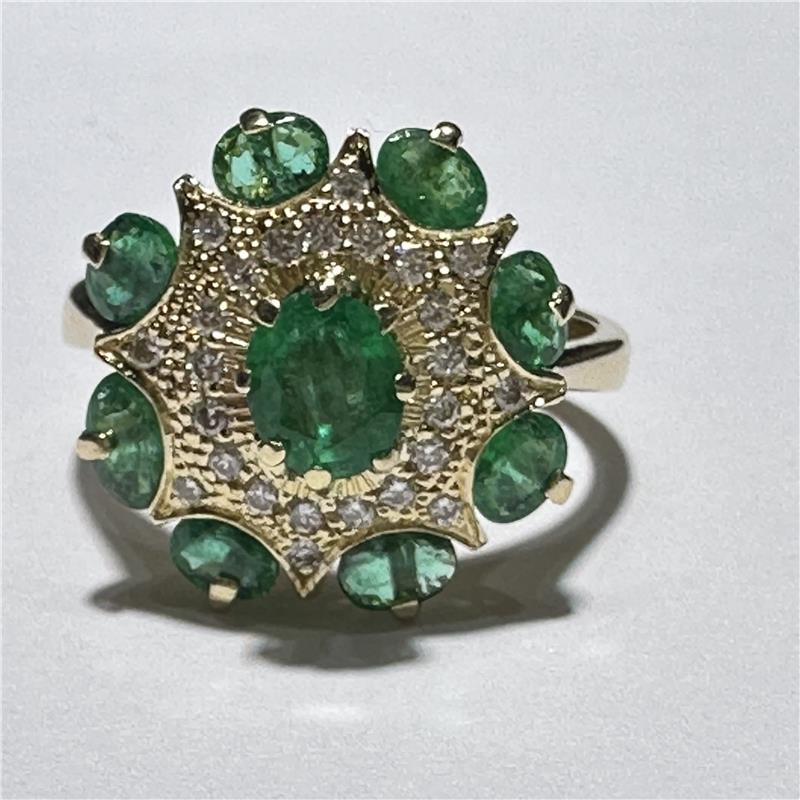 0.34 ct Diamond 14 K Yellow Gold Ring 5.73 gr