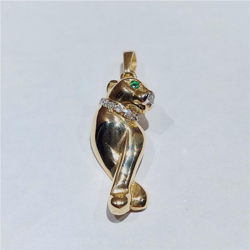 0,09 ct Diamond 14 K Yellow Gold Necklace 3,96 gr