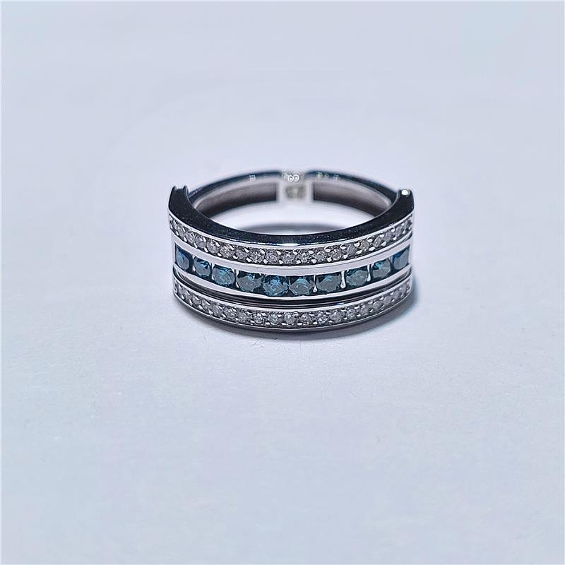 0.81 ct Diamond 14 K White Gold Ring 5.21 gr
