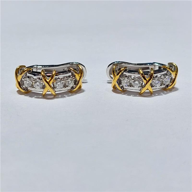 0,50 Карат Бриллиант 18 K Gold Серьги 7,53 гр
