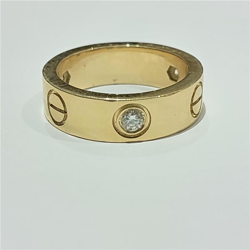 0.24 ct Diamond 18 K Yellow Gold Ring 7.30 gr