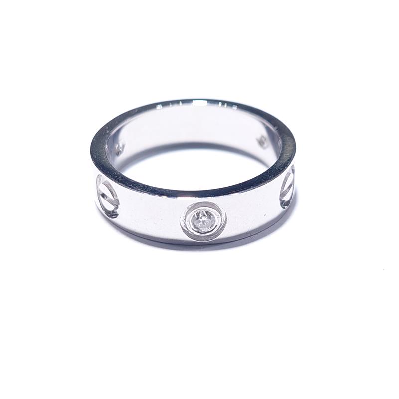 0.15 ct Diamond 18 K White Gold Ring 6.25 gr