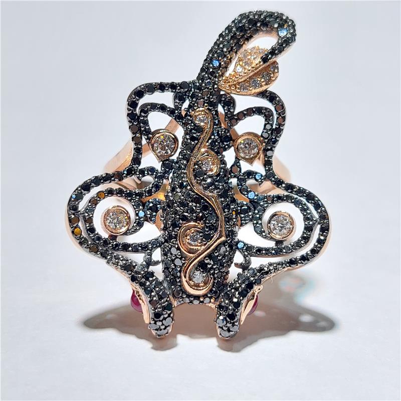 1,45 ct Diamond 18 K Rose Gold Ring 12,44 gr