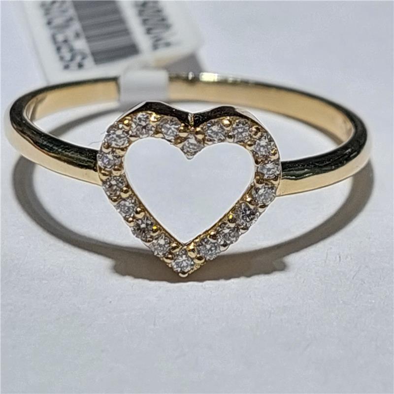 0,18 ct Diamond 14 K Yellow Gold Ring 1,76 gr